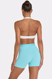 Oh Polly Bo+Tee BT1511 short mini aqua taille haute