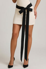 Oh Polly Neva mini robe bustier ivoire ceinture nœud