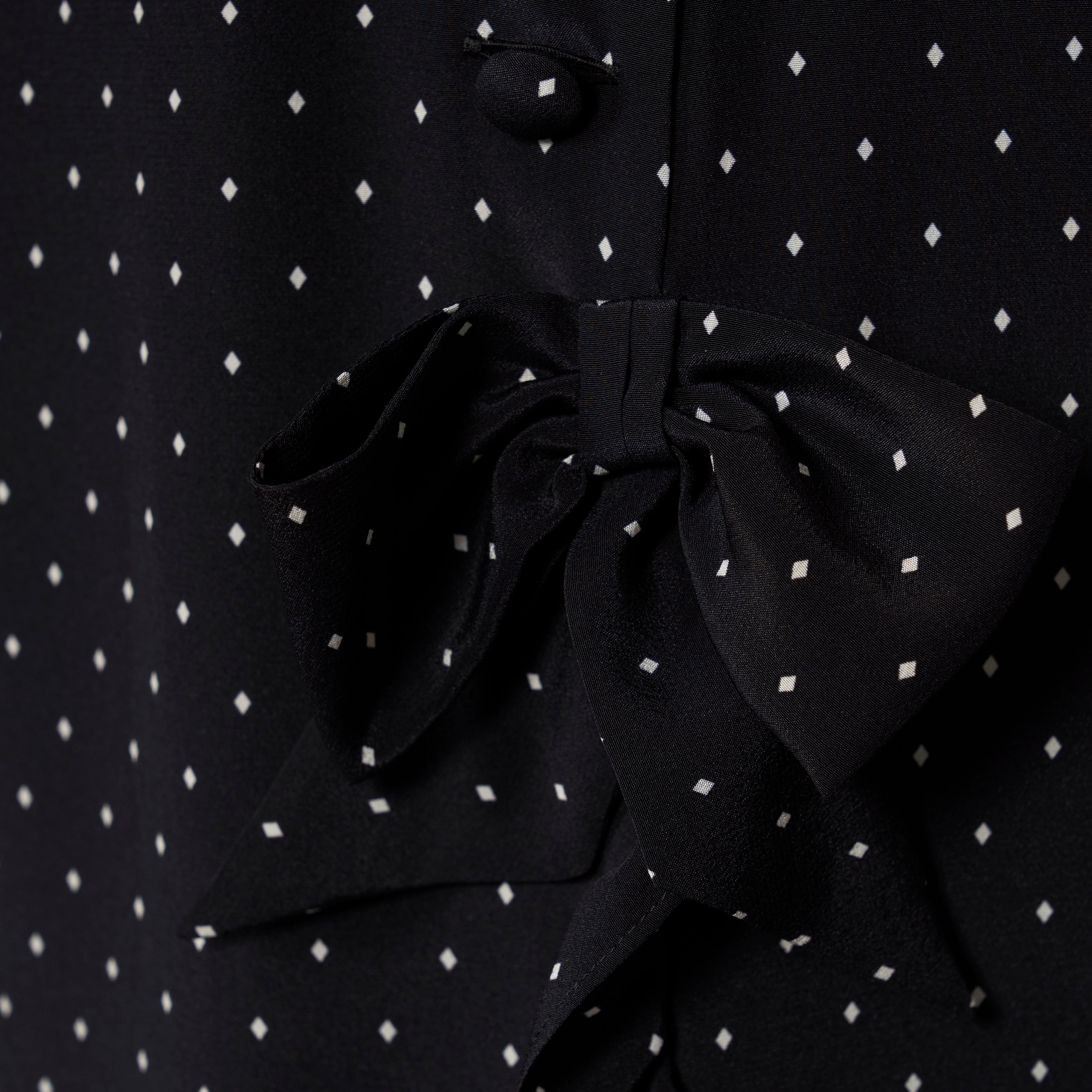 Alessandra Rich Silk High Neck Midi Dress robe noir ivoire 36-46
