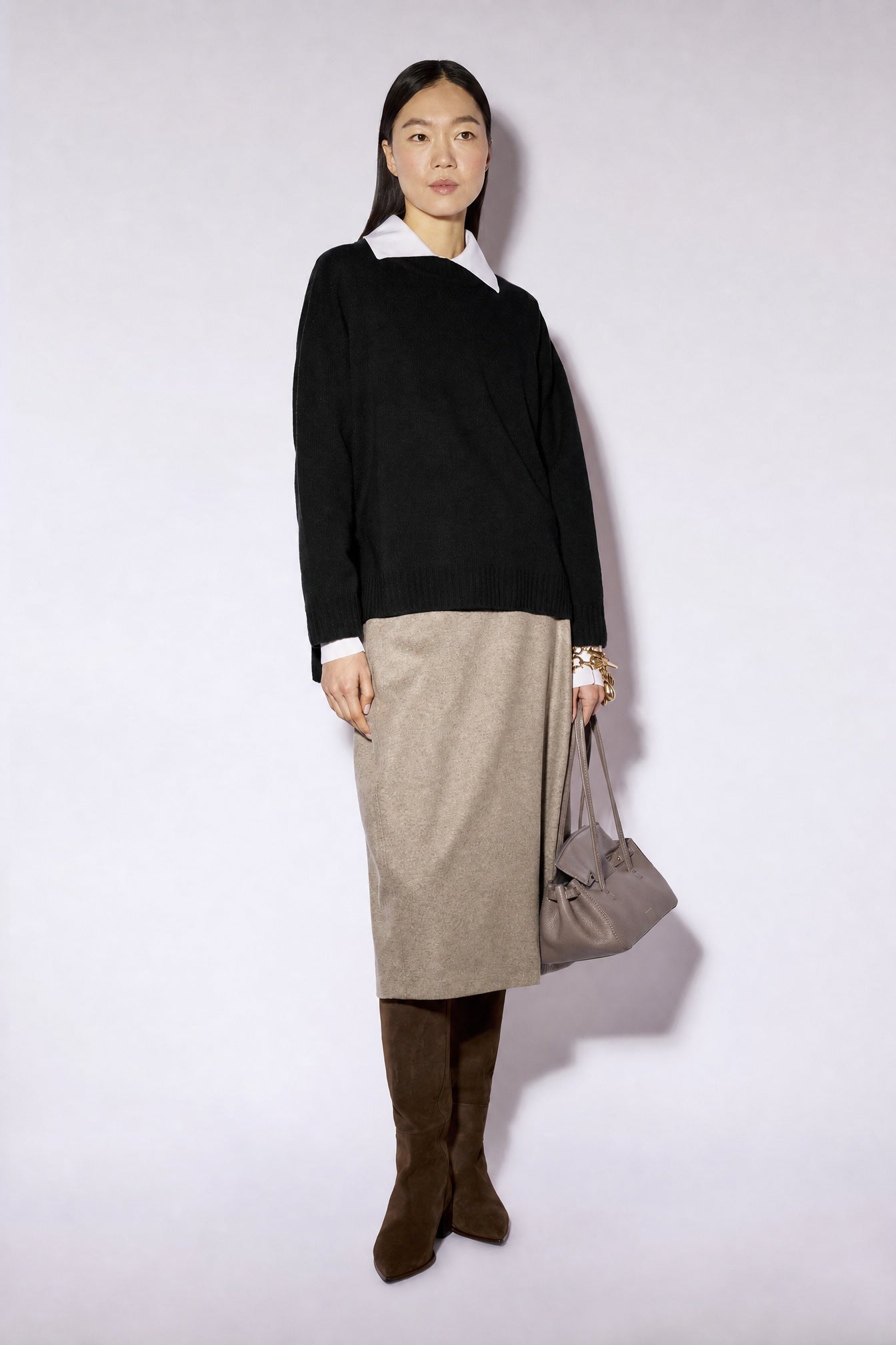 Liviana Conti Talia pull cachemire soie paprika col rond