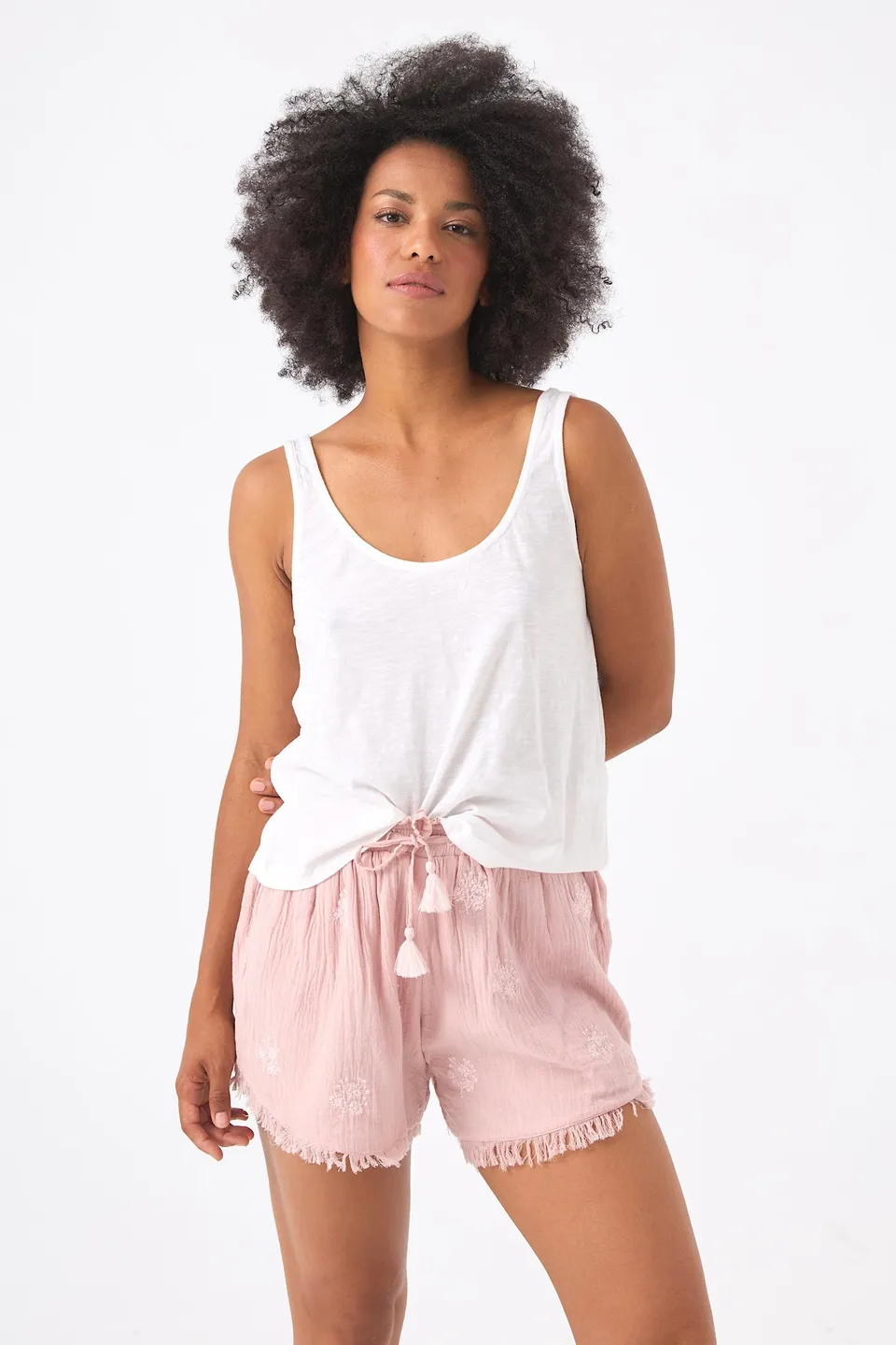 Chicosoleil Palmer short rose romance gaze de coton XS-XL
