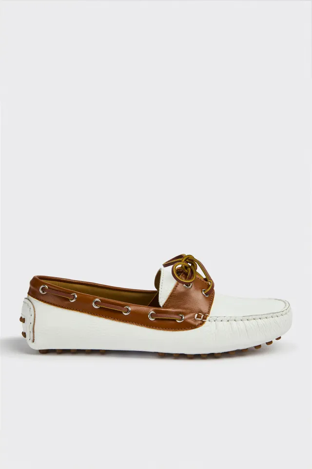 Liviana Conti Raven mocassins blanc-cuir 38 cuir bateau