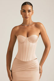 Oh Polly Araminta 11361 Top Corset Satin Beige Gold