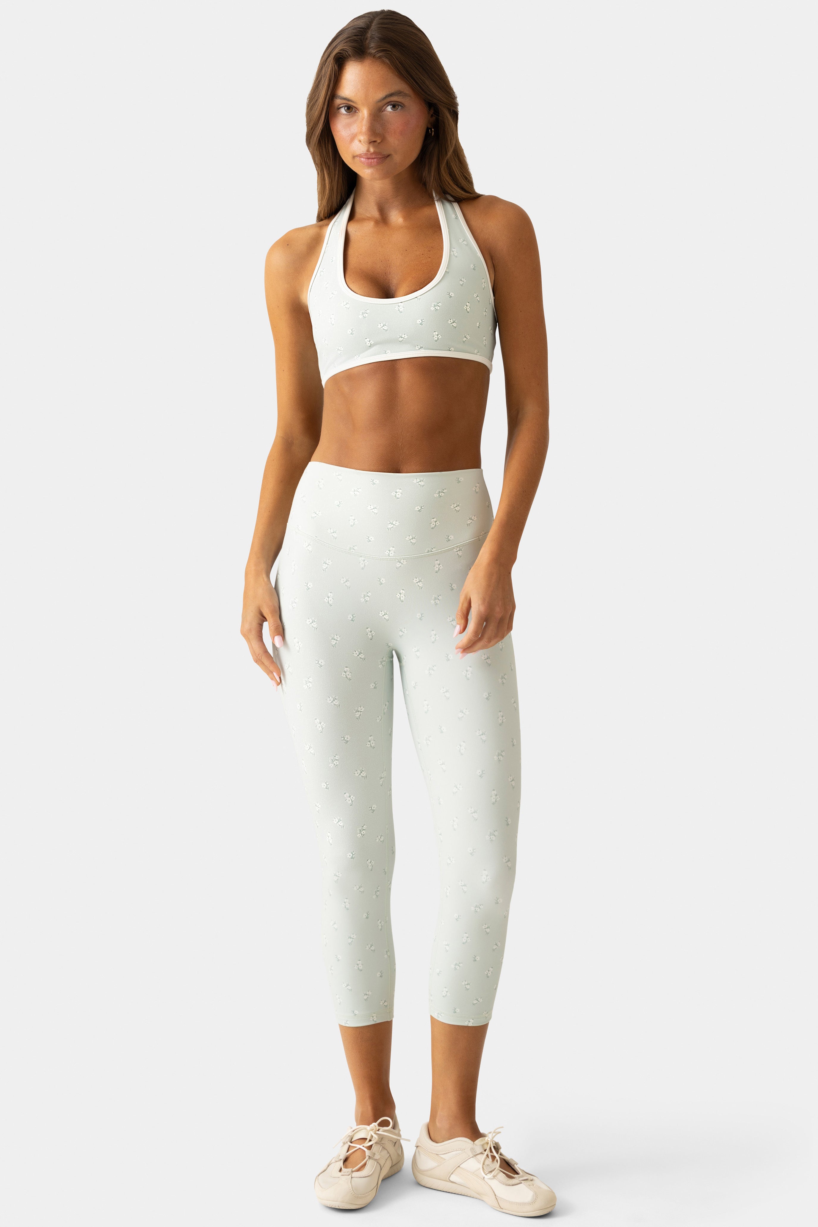 Oh Polly Bo+Tee legging capri taille haute matcha meadow