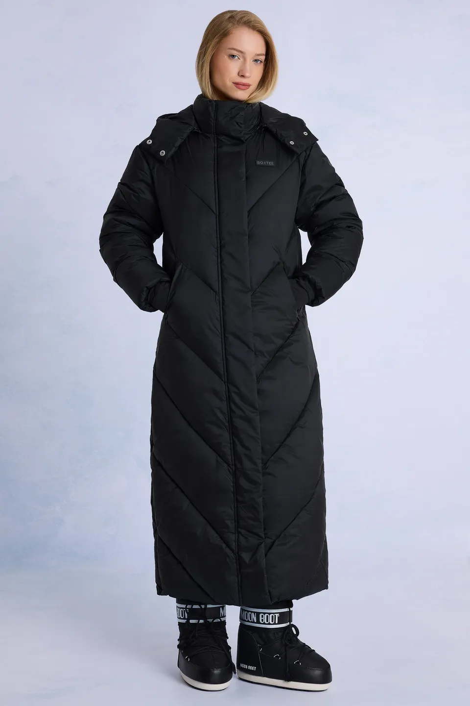 Oh Polly Coats & Jackets Parka Longue Imperméable Noire Capuche