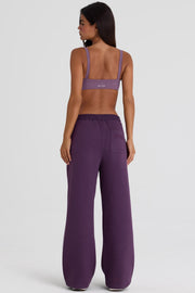 Oh Polly BT02580 Pantalon Jogging Large Plum Violet Coton