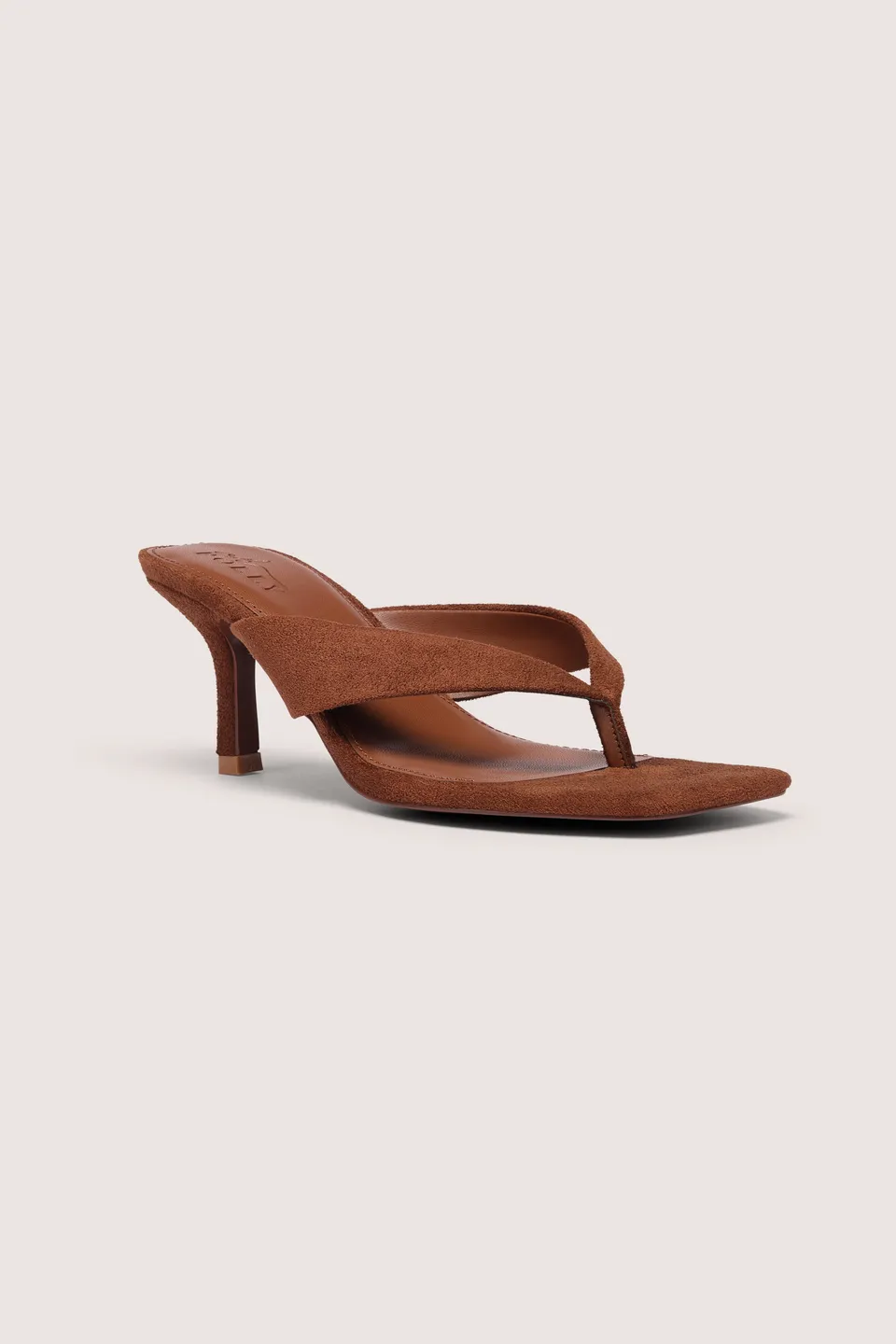 Oh Polly Xiana sandales tong talons marron cocoa 8 cm