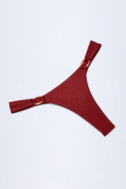 Oh Polly St Barts bas bikini cerise thong taille haute