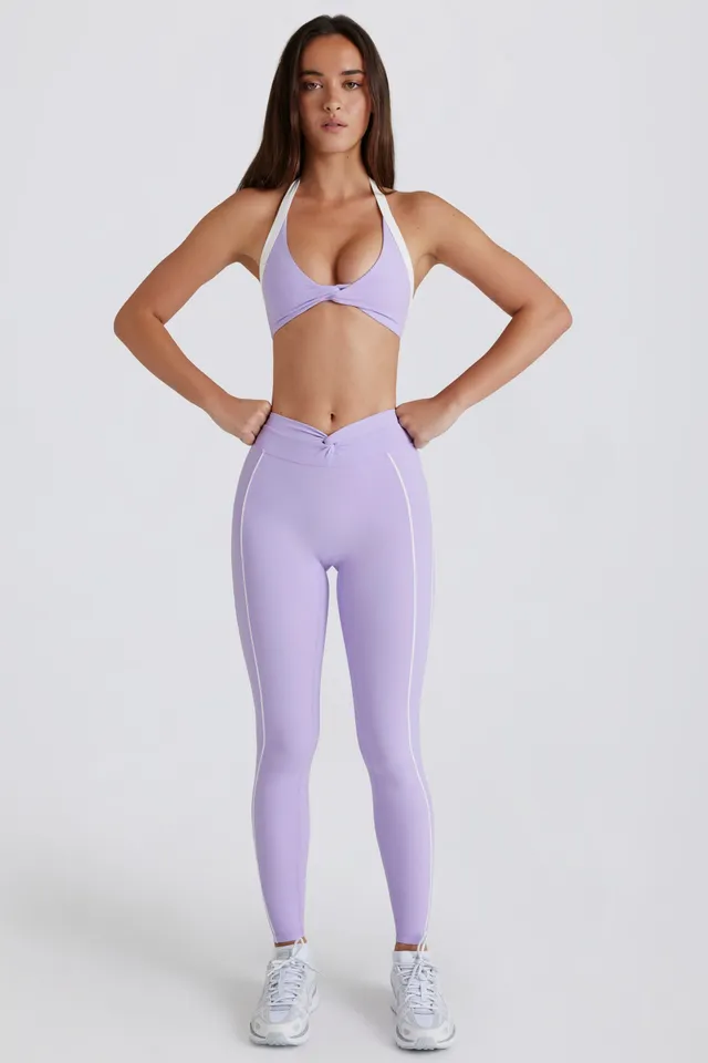 Bo+Tee Soft Active Legging Lavande Twist Taille Mi-Haute