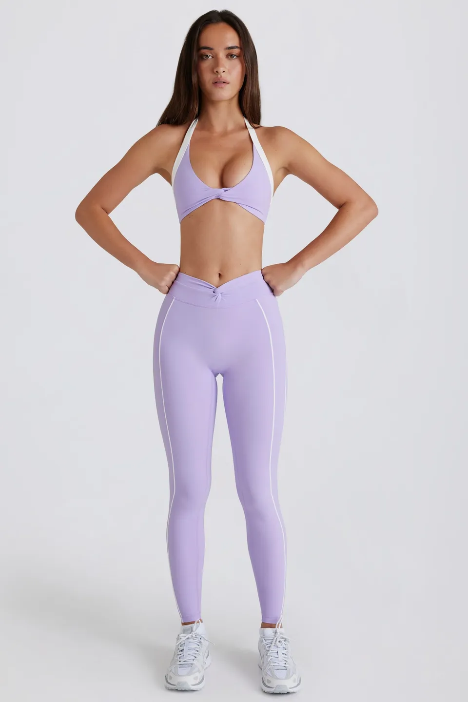 Bo+Tee Soft Active Legging Lavande Twist Taille Mi-Haute