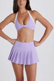 Oh Polly Bo+Tee Jupe Short Tennis Lavender Plissée