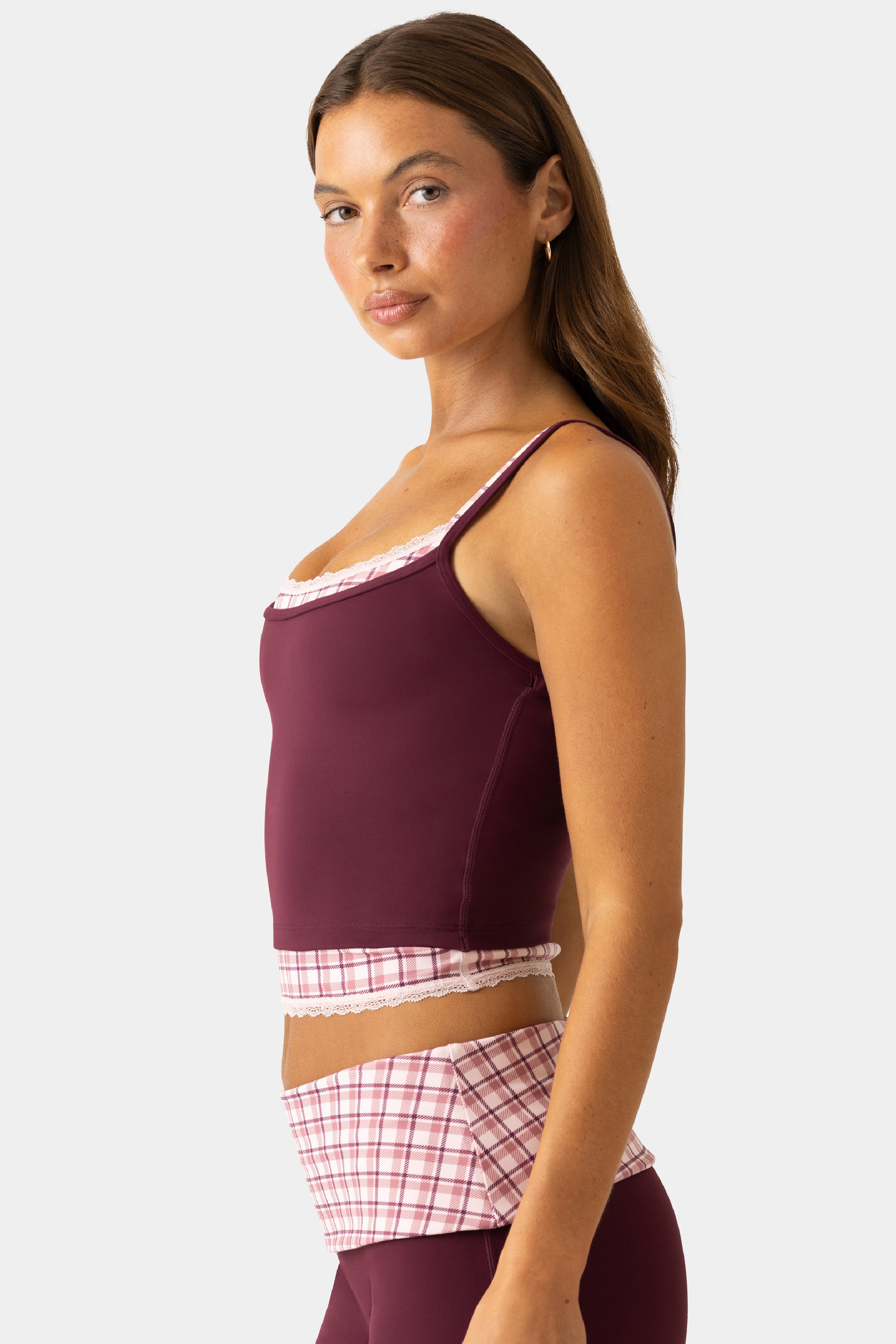 Oh Polly Bo+Tee Soft Active Tank Top débardeur Plum dentelle