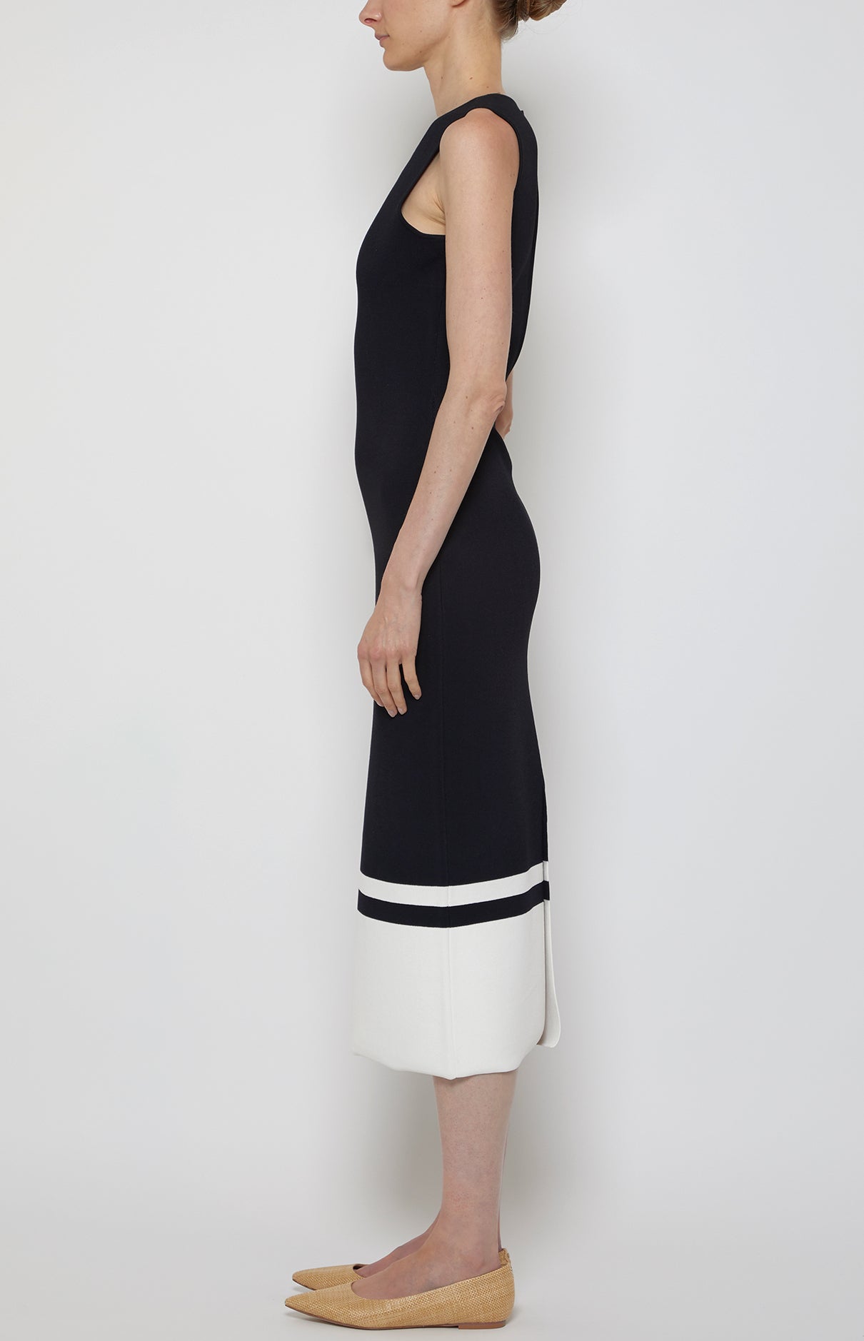 Prabal Gurung Compact Knit Tubino Dress robe noir/blanc