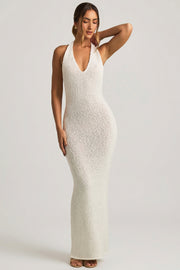 Oh Polly Mirri 14471 robe longue blanche bouclé licou