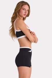 Bo+Tee Soft Active short sport noir taille croisée