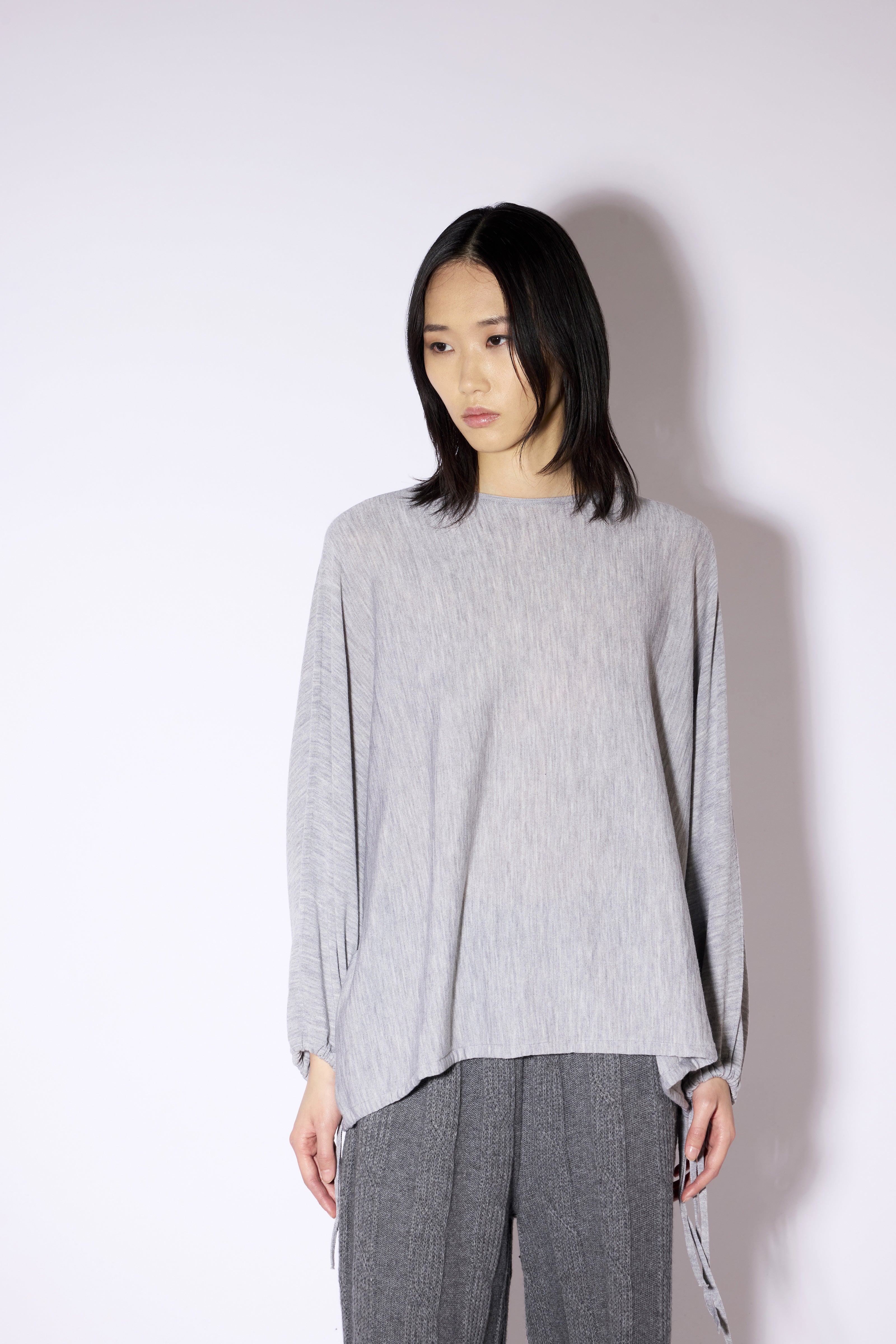 Liviana Conti Maglieria Misia pull gris clair 100% laine mérinos