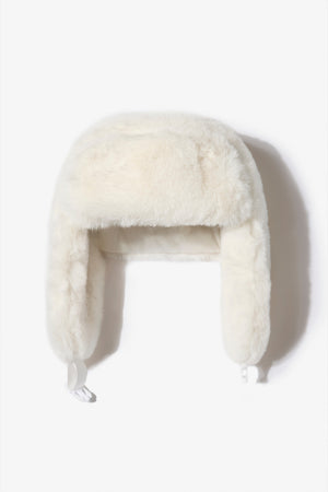 Oh Polly Bo+Tee chapka trappeur blanche fausse fourrure