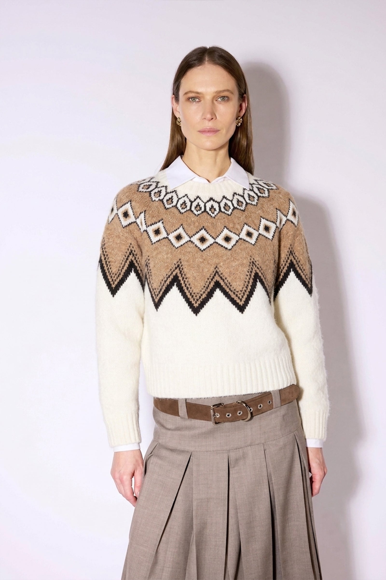 Liviana Conti Maglieria Nelda pull gris lait cachemire