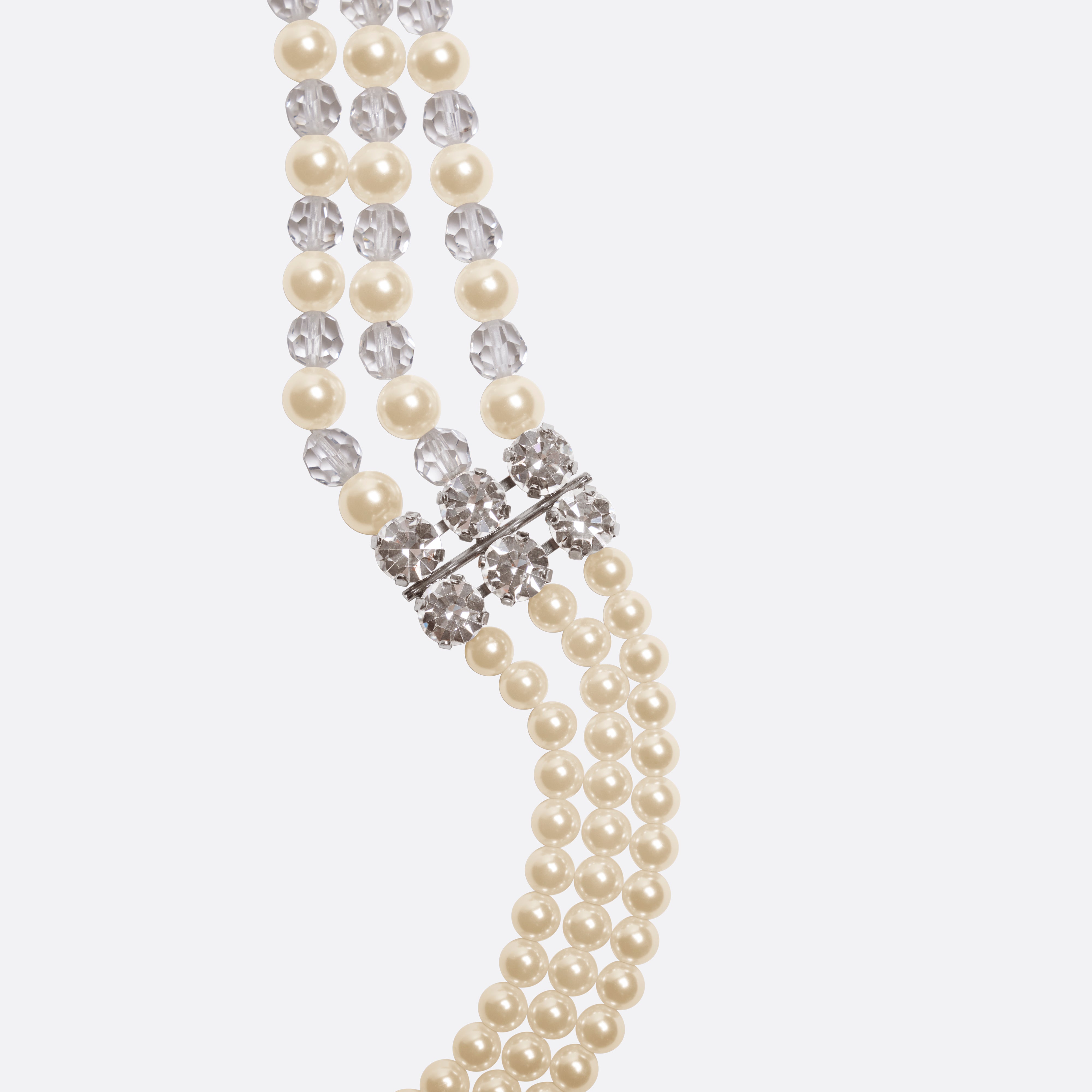 Alessandra Rich Multi-Strand Pearl collier perles cristal OS