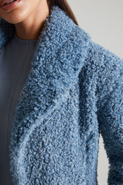 Oh Polly Alaska manteau long bleu fausse fourrure