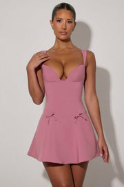 Oh Polly Janelle Robe Mini Rose Poudré Nœuds