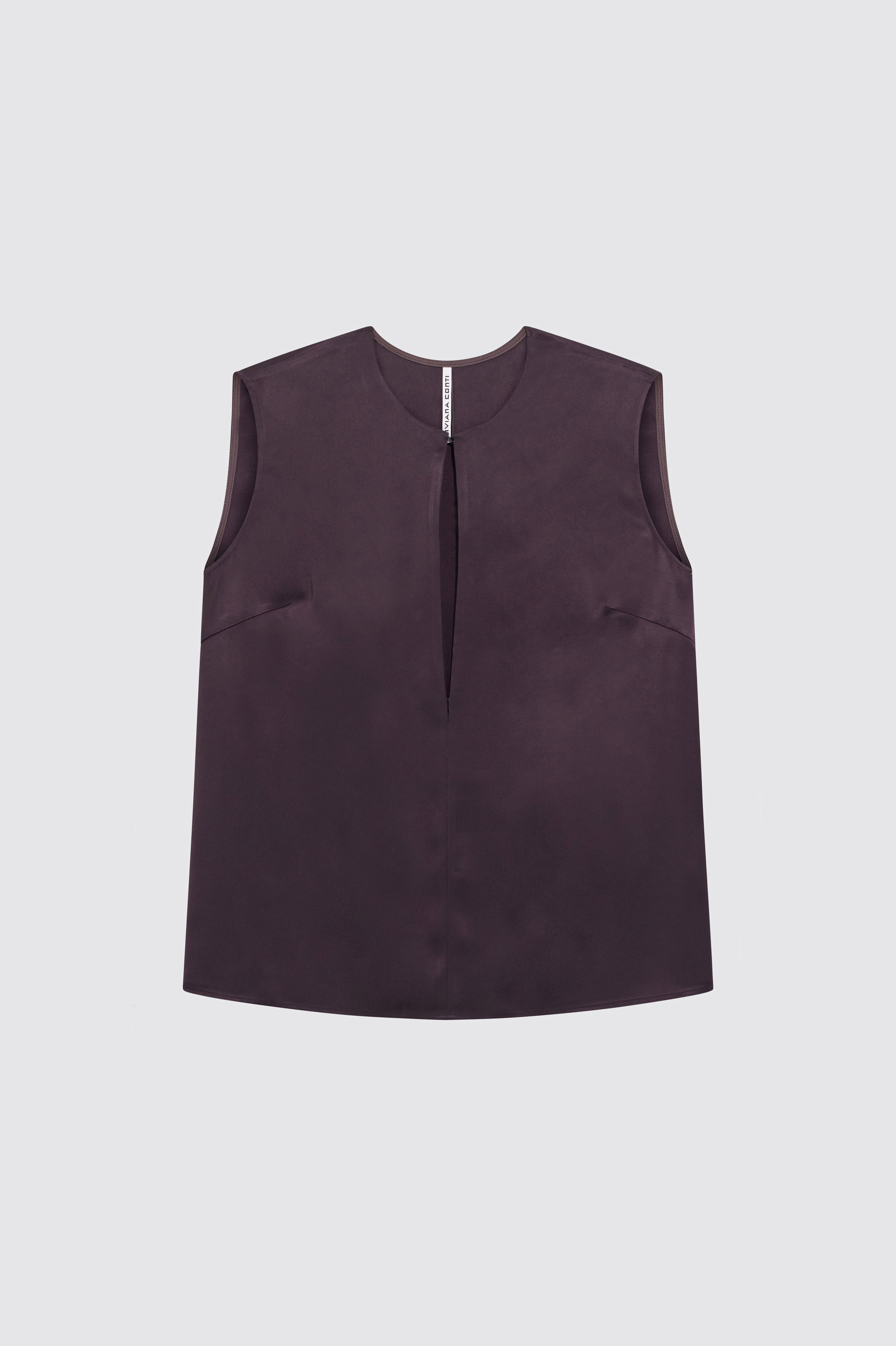 Liviana Conti Ella top sans manches satin fondente 40