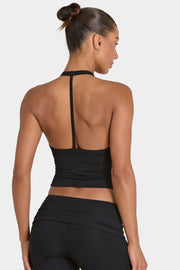 Oh Polly ButterCloud crop top noir double couche