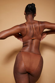 Oh Polly Swim Soft Mesh String culotte bikini chestnut