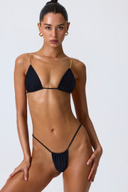 Oh Polly Swim NS0707 bas bikini tanga noir taille haute