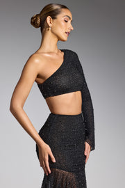 Oh Polly Embellished Amboise 8099 haut noir perles