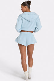 Oh Polly short mini bleu poudre en molleton