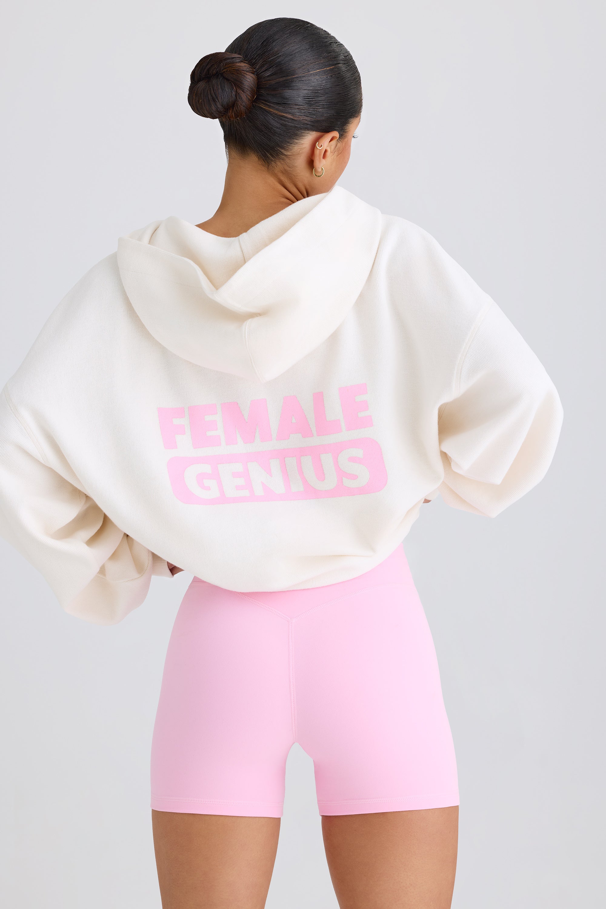 Oh Polly Bo+Tee BT1607 sweat capuche blanc oversize coton