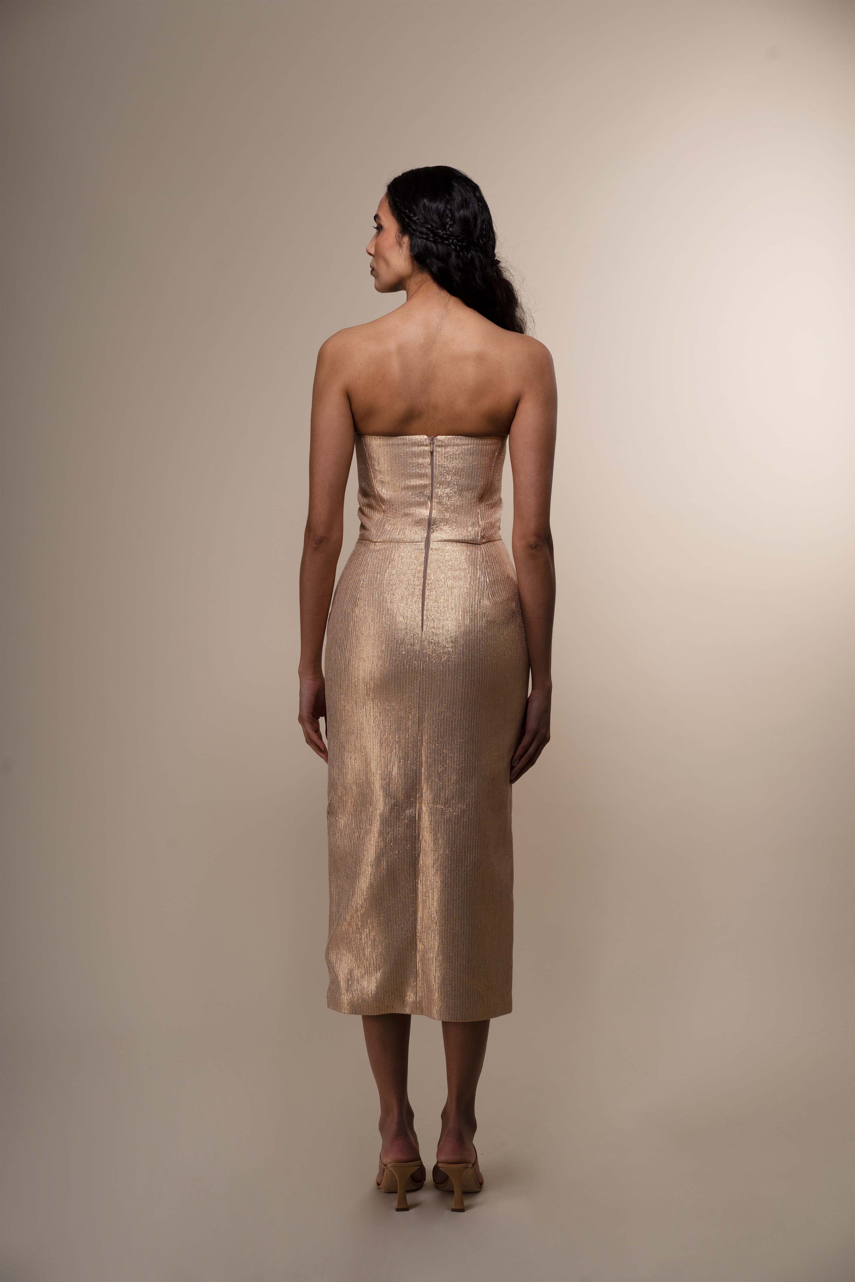 The Ethiquette Robes Olympe Dress robe dorée XS