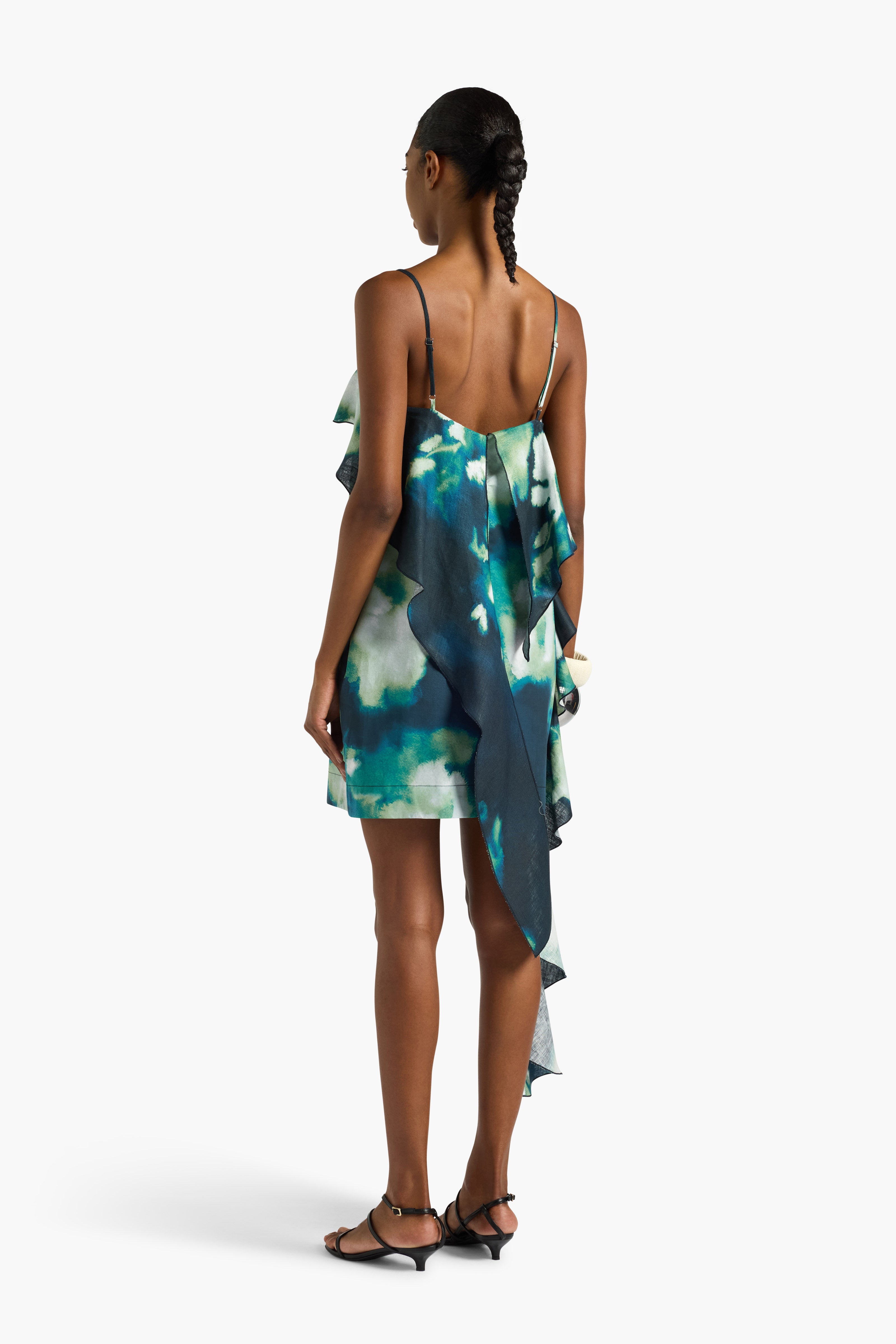 Liviana Conti Arlene robe courte lin fleurie nuit
