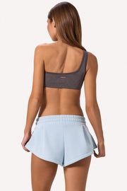 Oh Polly Bo+Tee Brassiere Sport Grise Une Épaule