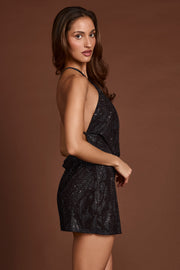 Oh Polly Zelinda 14500 mini robe noire strass dos nu
