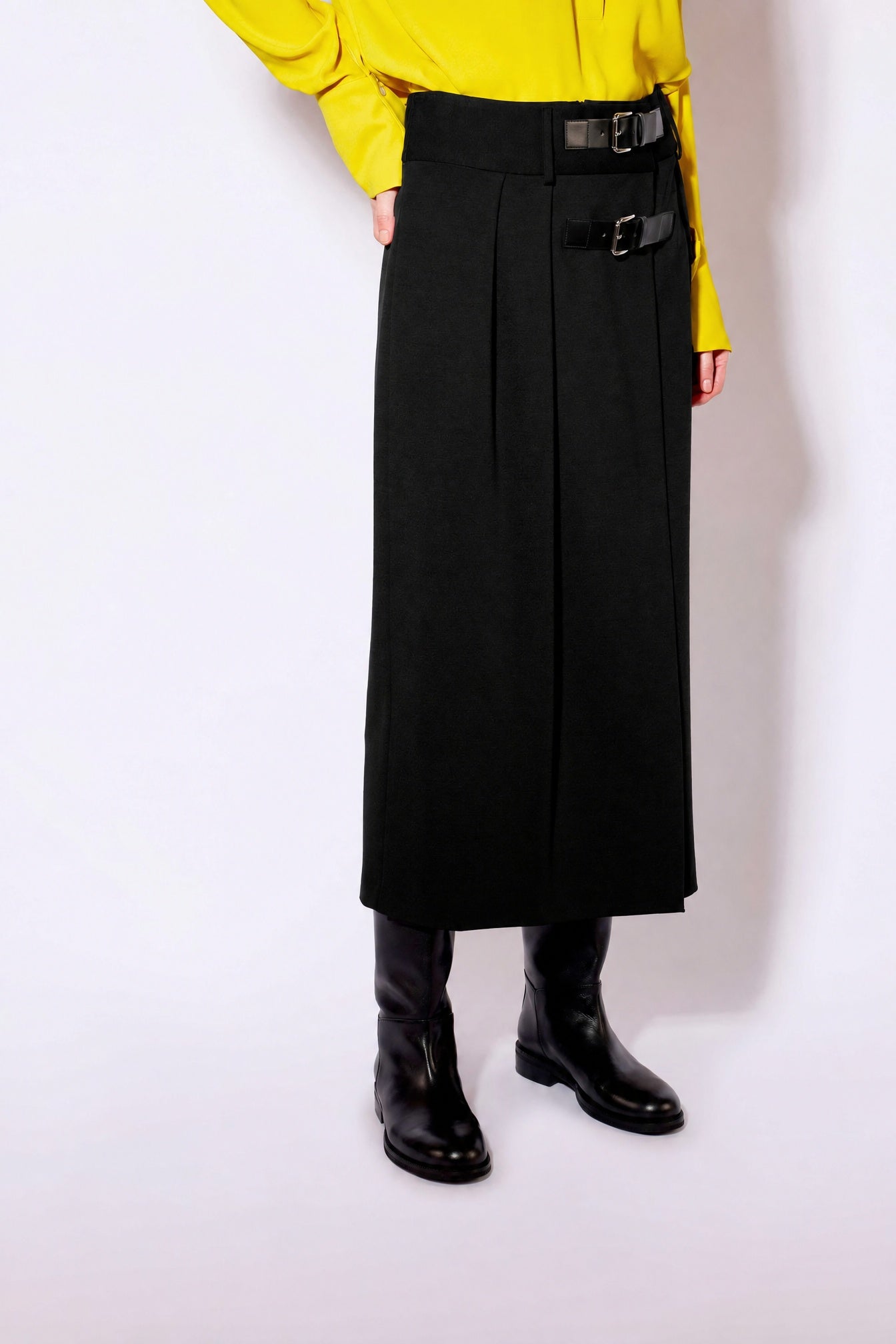 Liviana Conti Claire jupe kilt mirtillo punto milano boucles