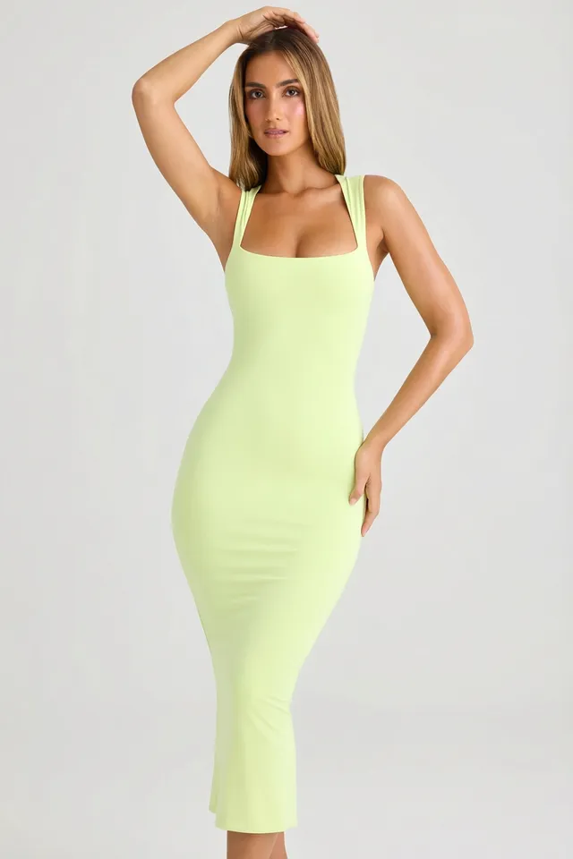Oh Polly Ainslee 5617 robe midi vert matcha modal