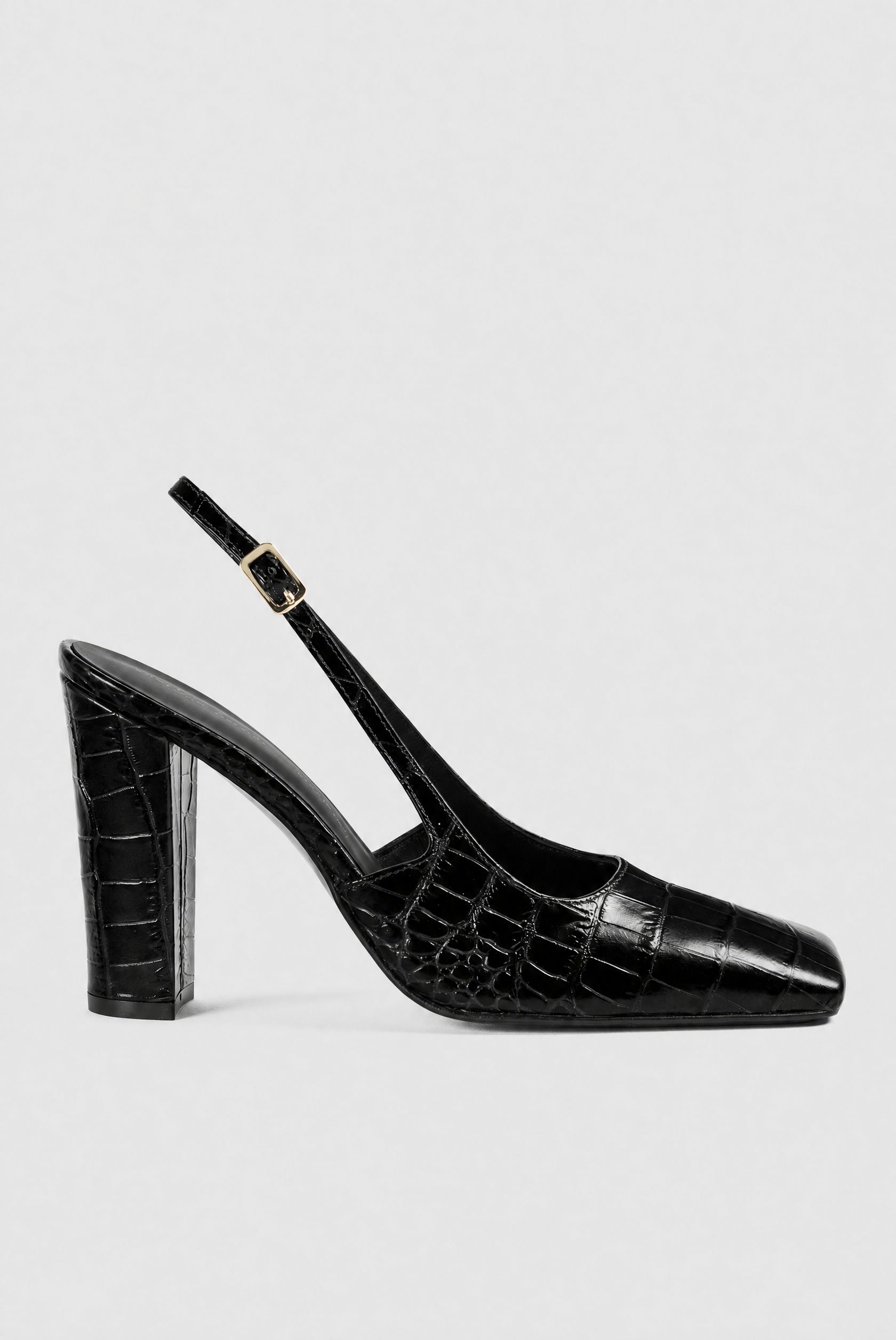 Liviana Conti Laisa Slingback Cuir Noir Croco Talon 90