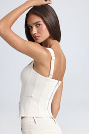 Oh Polly Danna 8447 top corset écru denim laçage