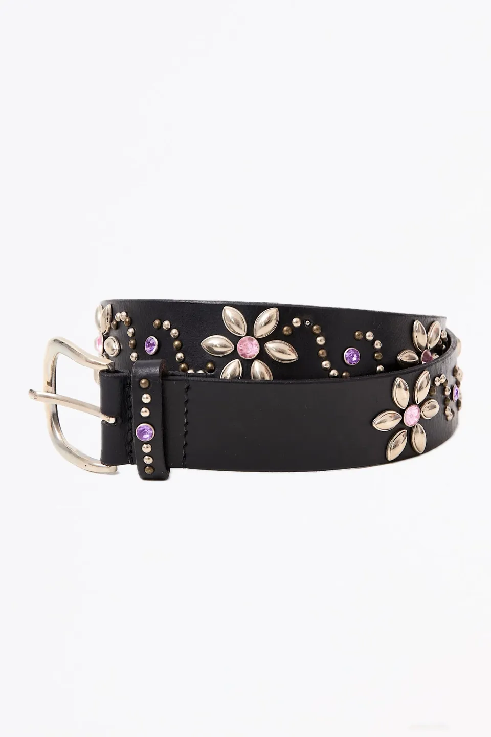 Chicosoleil Iro ceinture noire cuir buffle cloutée