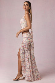 Oh Polly Romy jupe maxi primrose fleurie asymétrique