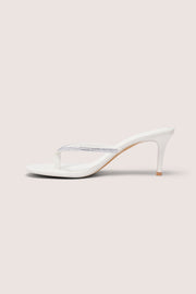 Oh Polly Coco Sandale à Talon Blanc Strass Talon 8cm