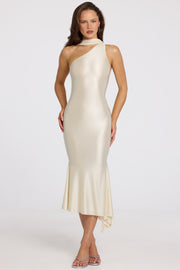 Oh Polly Shaya 11995 Robe midaxi ivoire asymétrique