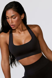 Oh Polly Define Luxe Mindset brassière sport noire ajourée