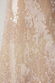Oh Polly Agentha mini robe pêche dentelle sequins