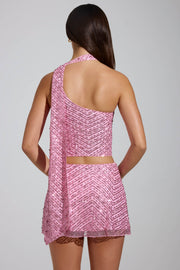 Oh Polly Embellished Cosette top rose perles