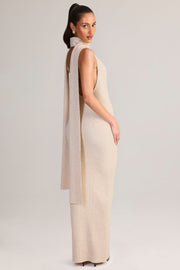 Oh Polly Dree robe maxi maille crème col roulé