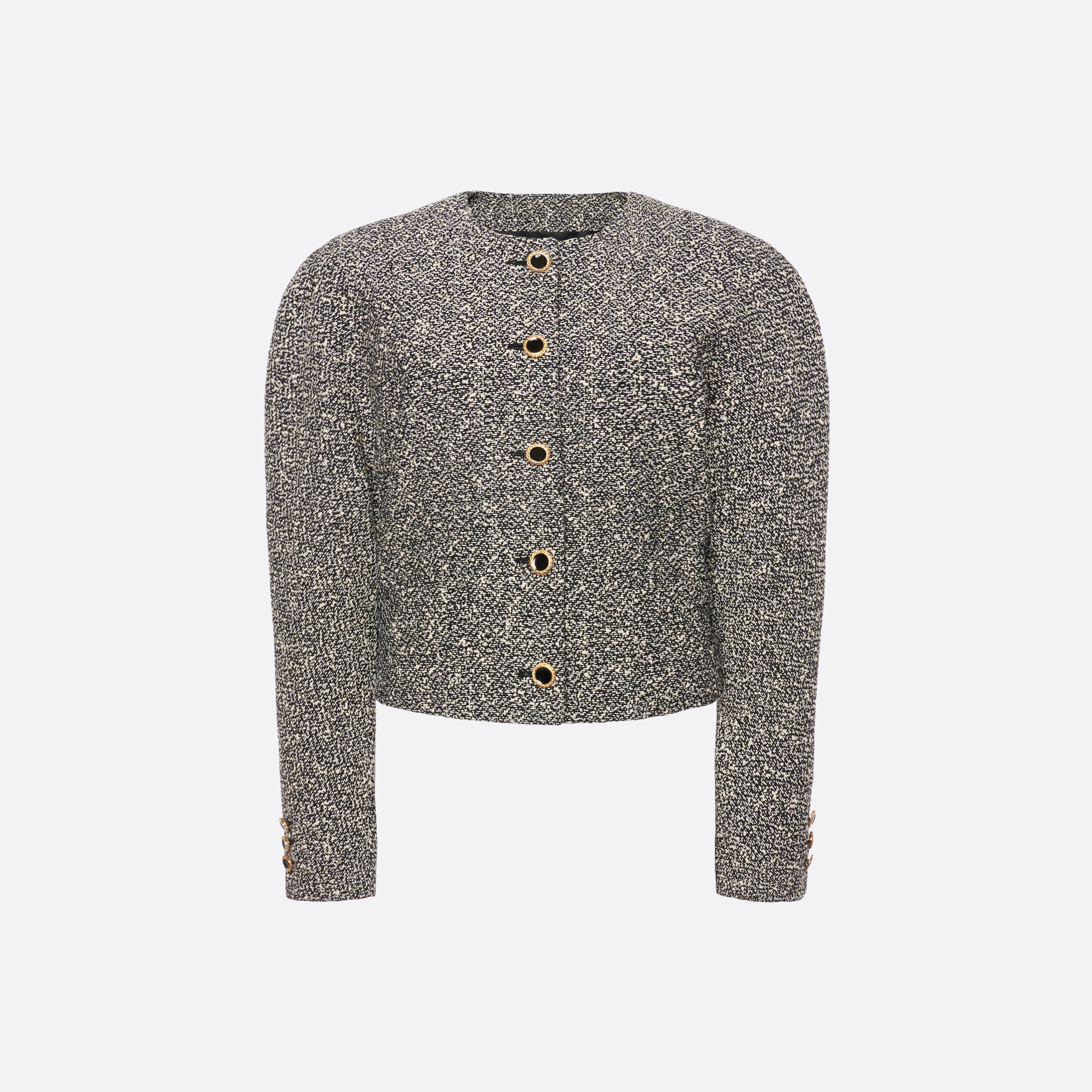 Alessandra Rich Veste tweed sequins blanc noir 36