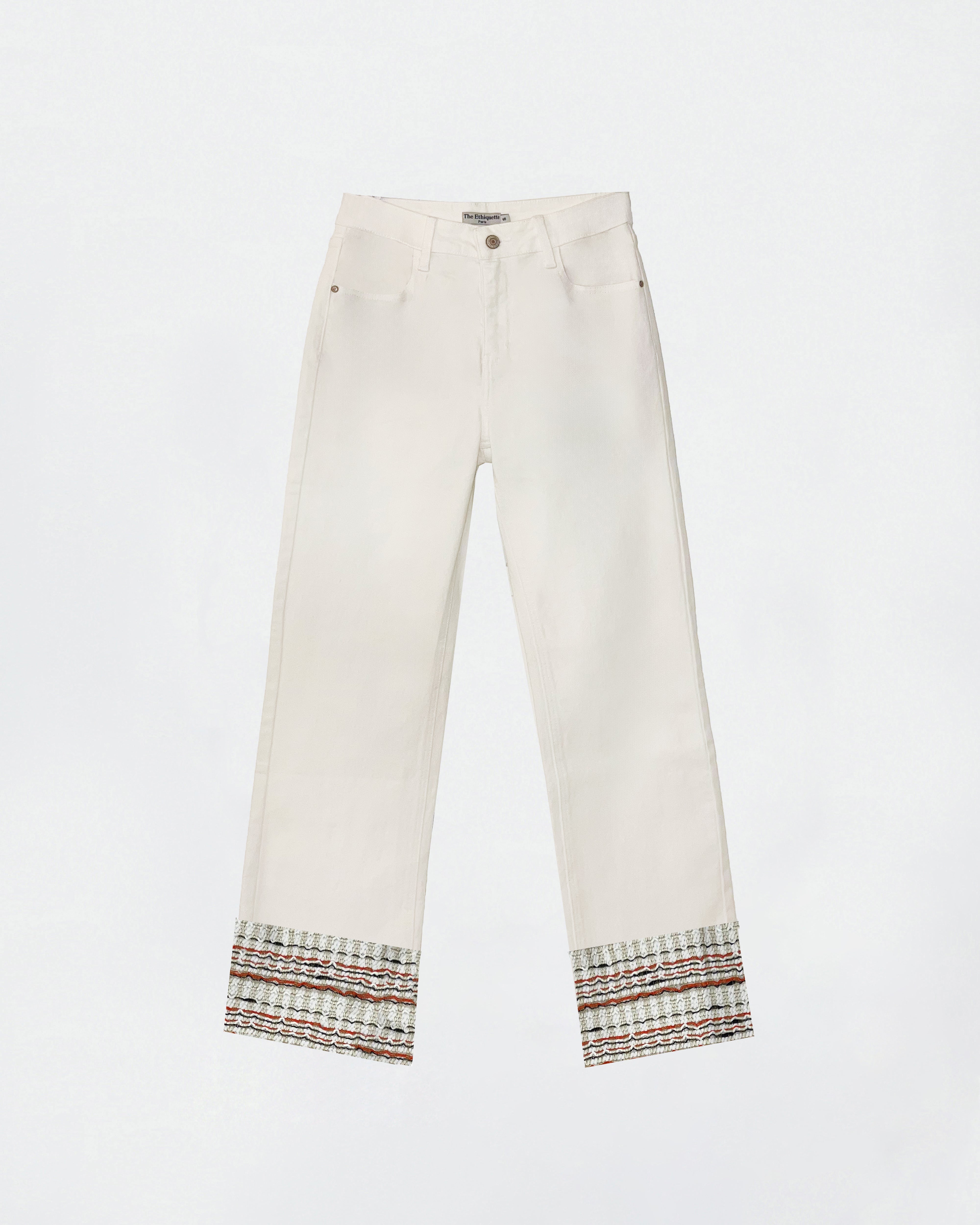 The Ethiquette Denim Narcisse Jean Blanc Hemera Tweed 96cm